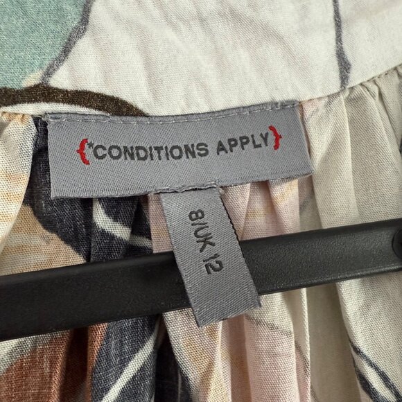 Anthropologie Conditions Apply Floral Puff Sleeve Smocked Midi Dress Size 8 - Picture 4 of 7